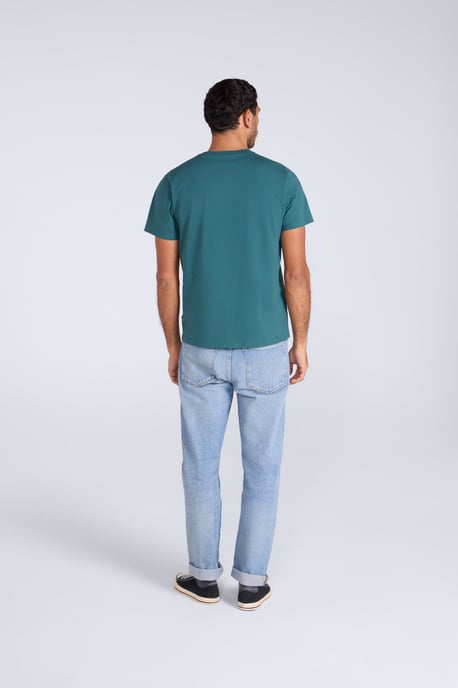 'Classico' Men's Cotton T-Shirt Short Sleeve Breathable Casual Summer Tee Teal - Image 4