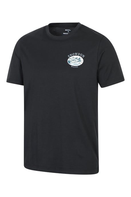 Regional Men's Snowdon T-Shirt Cotton Crew Neck Breathable Everyday Tee Black - Image 2