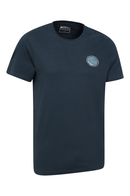 'Keswick Tree Ring' Men's Cotton T-Shirt Lightweight Breathable Graphic Print Top Dark Blue - Image 2