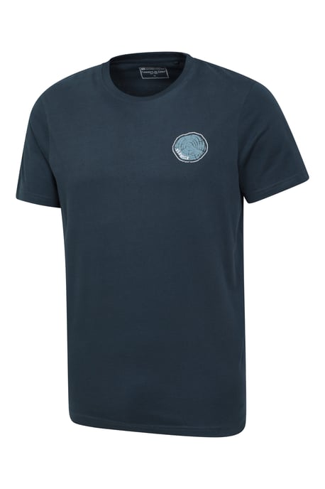 'Keswick Tree Ring' Men's Cotton T-Shirt Lightweight Breathable Graphic Print Top Dark Blue - Image 4