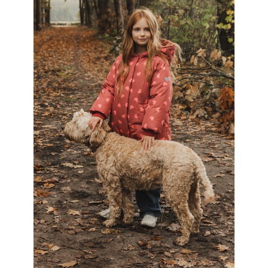Looxs Revolution Winterjas terra met pink hartjes voor meisjes in de kleur - Image 2