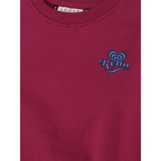 Looxs Revolution Sweater ruby red rugprint london voor meisjes in de kleur - Image 6