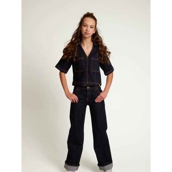 Looxs Revolution Dark denim blouse stretch voor meisjes in de kleur - Image 5