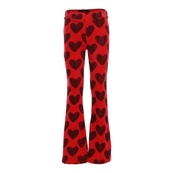 Looxs Revolution Velours flared broek koraal big hearts voor meisjes in de kleur - Image 3