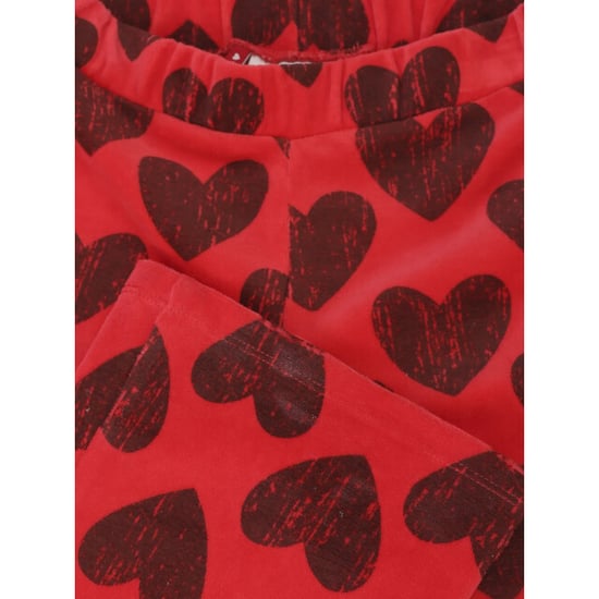 Looxs Revolution Velours flared broek koraal big hearts voor meisjes in de kleur - Image 6