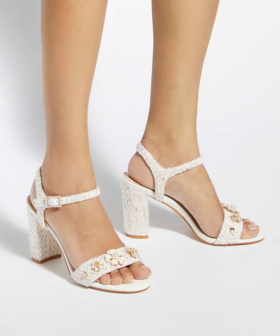 Dune Ladies Mention - Floral Detail Block Heeled Sandals - Image 3