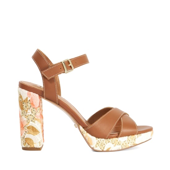 Dune Ladies Monique - Leather Floral Pattern Platform Heels - Image 2