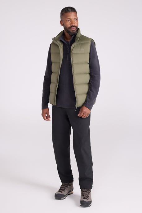 'Stratus' Men's Extreme Down Padded Gilet Water Resistant Body Warmer Jacket Khaki - Image 2