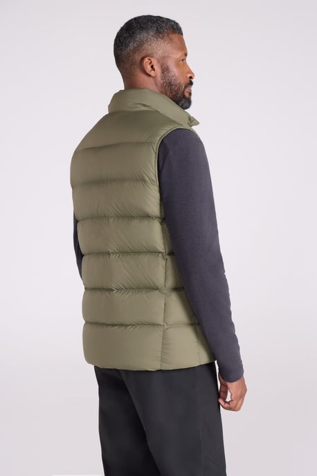 'Stratus' Men's Extreme Down Padded Gilet Water Resistant Body Warmer Jacket Khaki - Image 4
