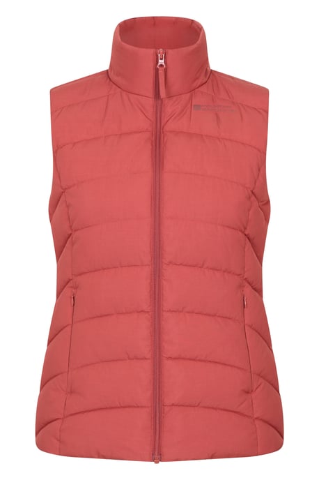 'Opal' Women's Padded Gilet with Front Pockets Winter Warm Rain Coat Orange - Image 1