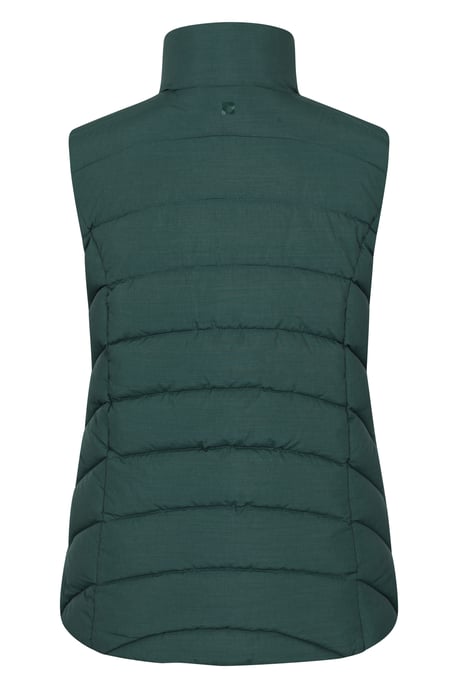 'Opal' Women's Padded Gilet with Front Pockets Winter Warm Rain Coat Dark Green - Image 3