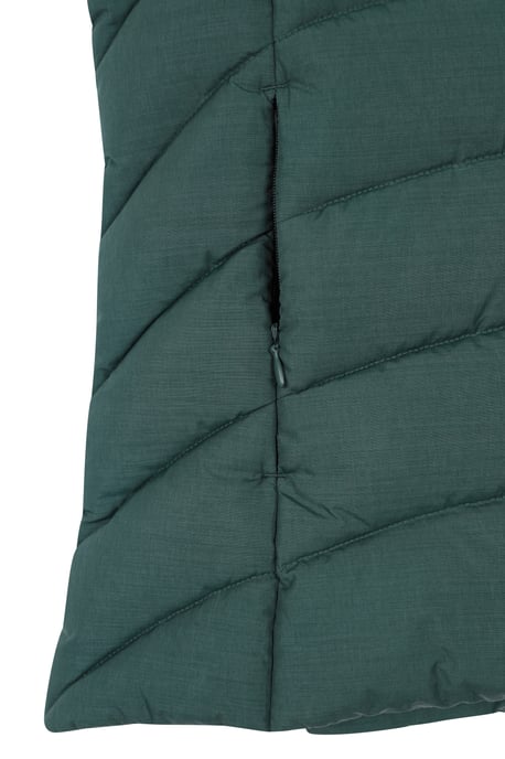 'Opal' Women's Padded Gilet with Front Pockets Winter Warm Rain Coat Dark Green - Image 4