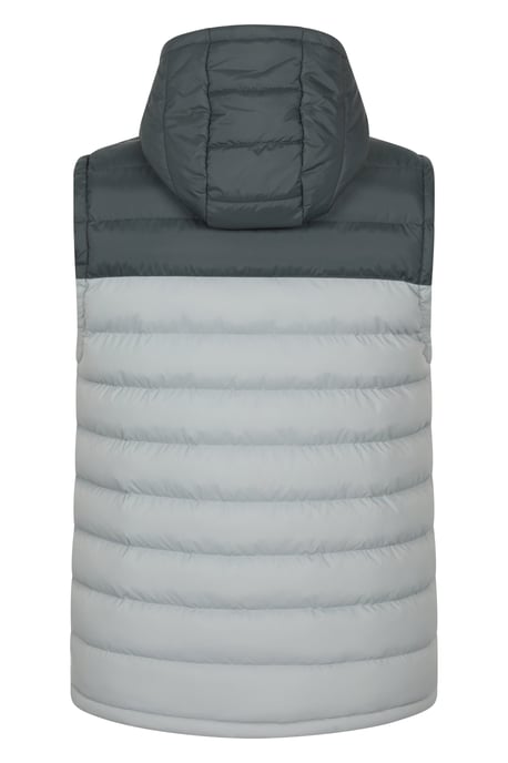 'Seasons' Men's Padded Gilet with Pockets Water Resistant Hooded Jacket Light Grey - Image 3