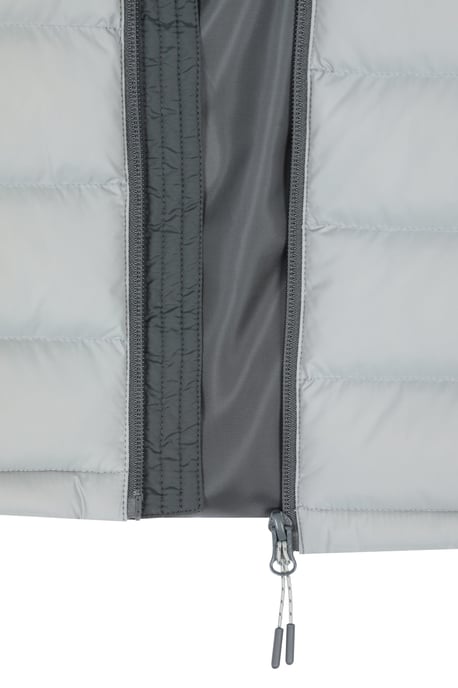 'Seasons' Men's Padded Gilet with Pockets Water Resistant Hooded Jacket Light Grey - Image 4