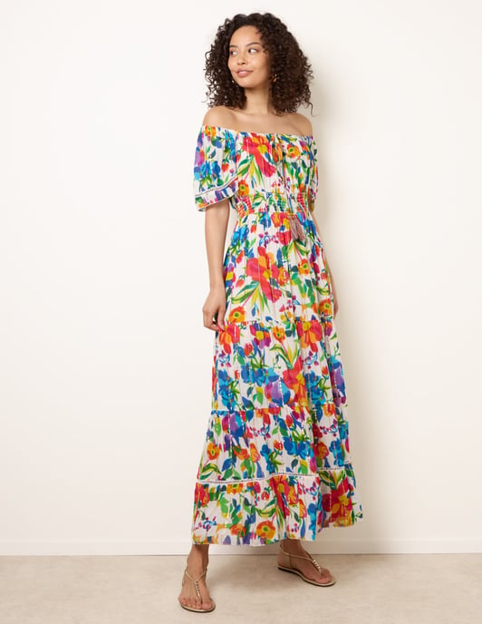 Bardot Tassel Tie Tiered Maxi Dress - Image 3
