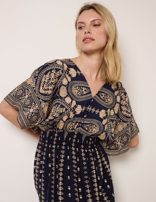 Floral Border Design Dress - Image 2