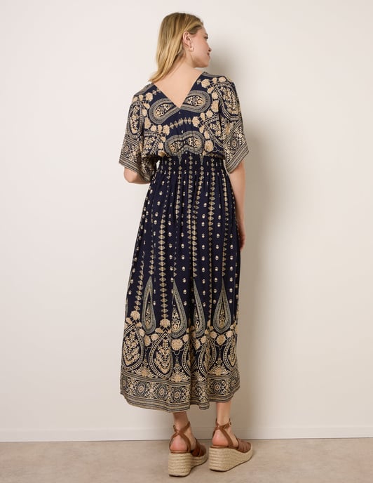 Floral Border Design Dress - Image 4
