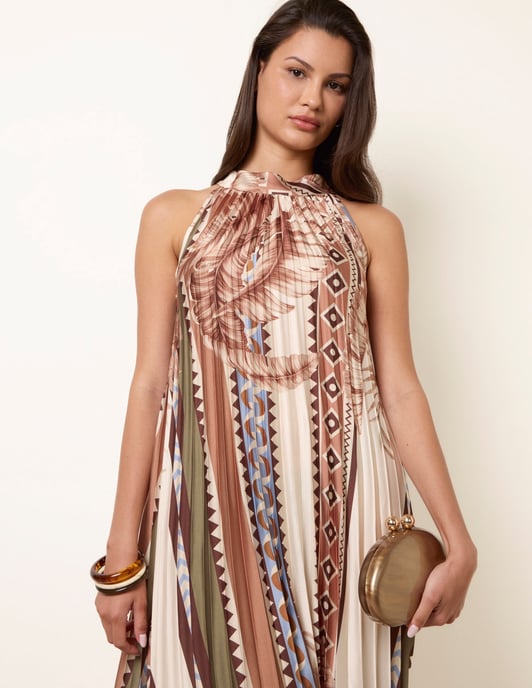 Satin Pleated Dress - Image 2