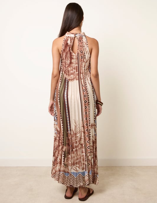 Satin Pleated Dress - Image 4