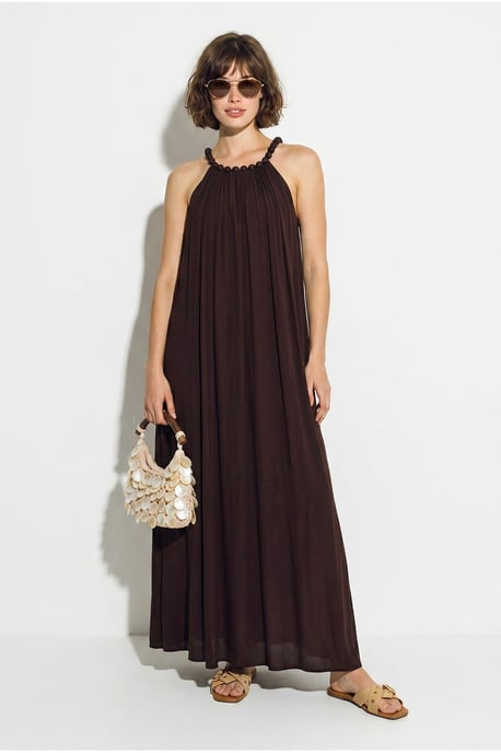 Women's Halter Maxi Dress With Pocket - Image 5