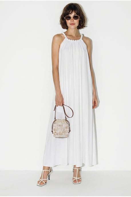 Women's Halter Maxi Dress With Pocket - Image 2