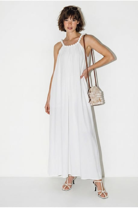 Women's Halter Maxi Dress With Pocket - Image 3