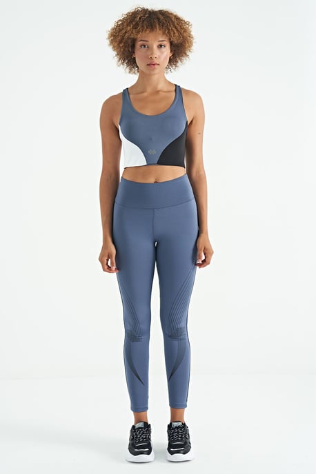 Women's Colour-block Cropped Sports Top - Image 2