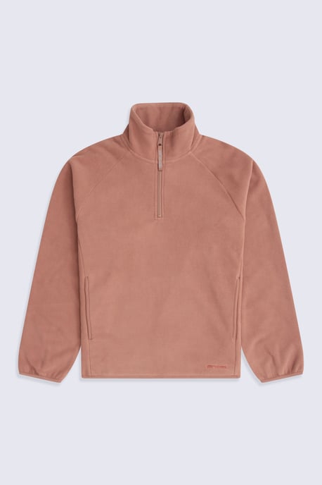'Stockholm' Women's Fleece Jacket Half Zip Warm Cosy Sweater Tan - Image 6