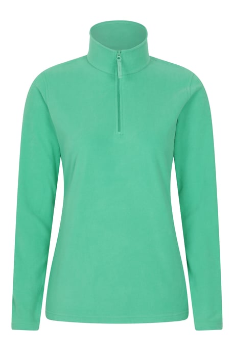 'Camber' Women's Striped Fleece Top Half Zip Quick Dry Breathable Sweater Green - Image 1