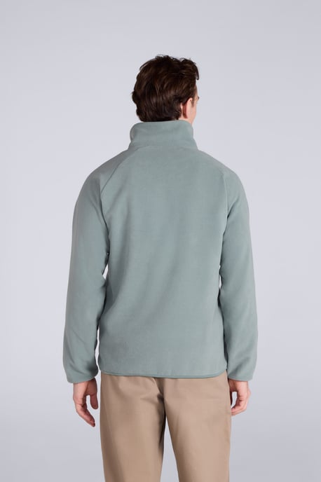 'Stockholm' Men's Fleece Jacket Half Zip Warm Cosy Sweater Light Blue - Image 3
