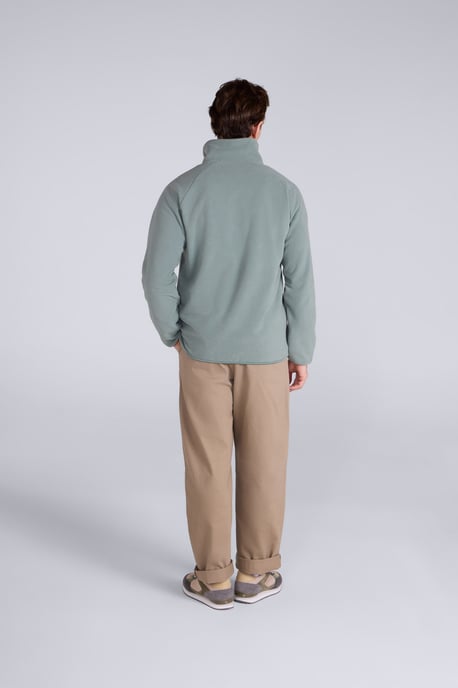 'Stockholm' Men's Fleece Jacket Half Zip Warm Cosy Sweater Light Blue - Image 4