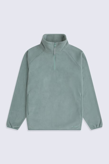 'Stockholm' Men's Fleece Jacket Half Zip Warm Cosy Sweater Light Blue - Image 5
