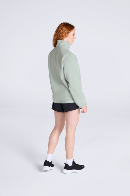 'Stockholm' Women's Fleece Jacket Half Zip Warm Cosy Sweater Pale Green - Image 4