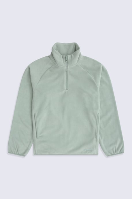 'Stockholm' Women's Fleece Jacket Half Zip Warm Cosy Sweater Pale Green - Image 5