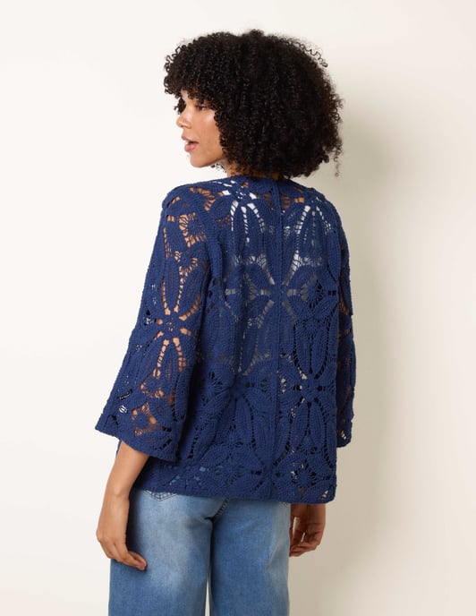 Crochet Tie Front Cardigan - Image 4