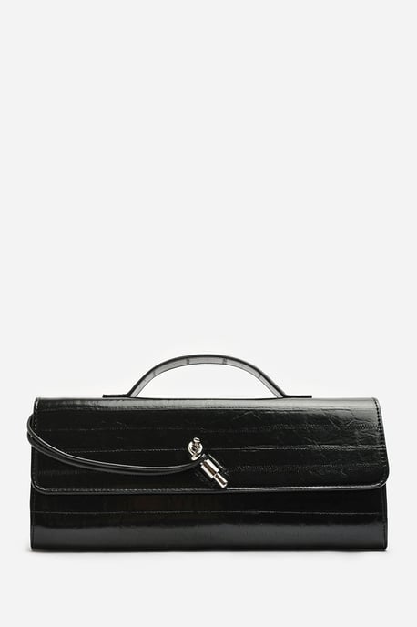 Wheres That From Womens Petal Envelope Style Eel Print Clutch Bag - Image 4