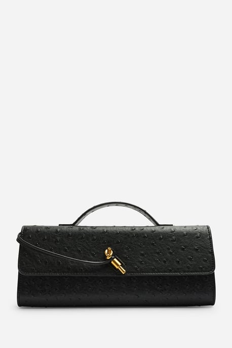 Wheres That From Womens Petal Envelope Style Ostritch Clutch Bag - Image 2