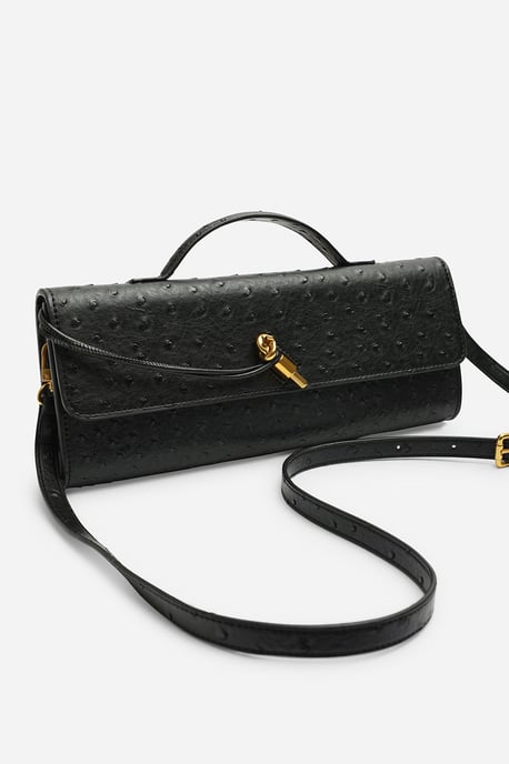 Wheres That From Womens Petal Envelope Style Ostritch Clutch Bag - Image 4