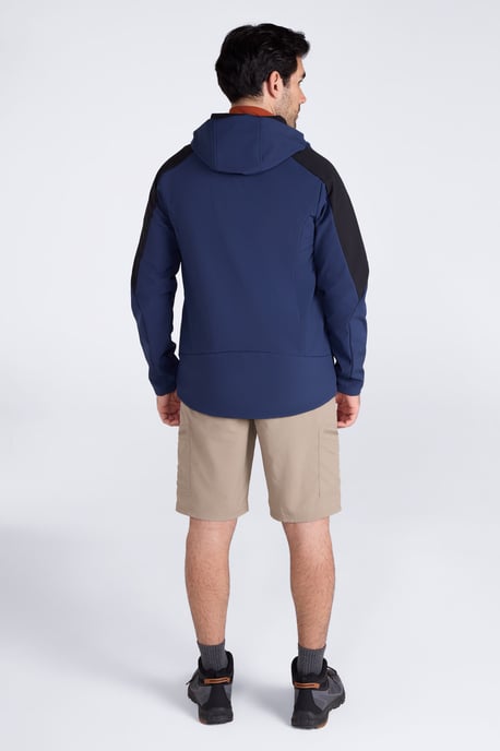 'Radius' Men's Softshell Jacket with Chin Guard Water Resistant Coat Blue/Navy - Image 4