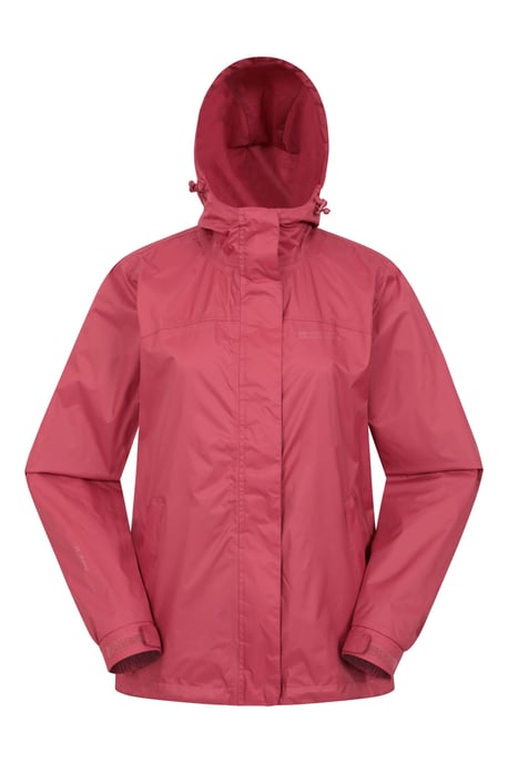 'Torrent' Women's Waterproof Jacket with Adjustable Hood & Cuffs Long Sleeve Trekking Raincoat Pink - Image 1