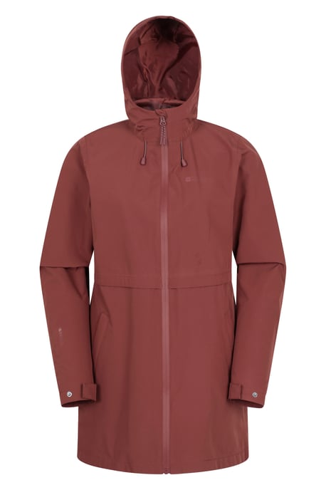 'Hilltop' Women's Waterproof Jacket with Side Pockets Outdoors Rain Coat Rust - Image 6