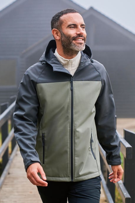 'Exodus' Men's Softshell Jacket Insulated Breathable Water Resistant Coat Olive - Image 3