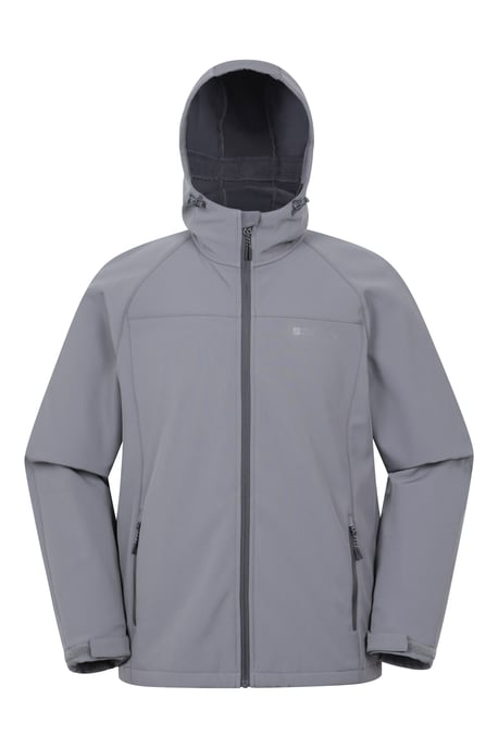 'Exodus' Men's Softshell Jacket Insulated Breathable Water Resistant Coat Grey - Image 1