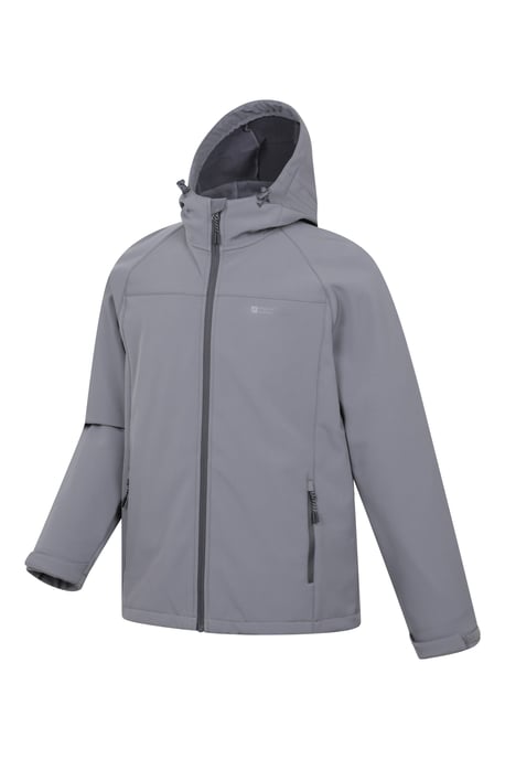 'Exodus' Men's Softshell Jacket Insulated Breathable Water Resistant Coat Grey - Image 2