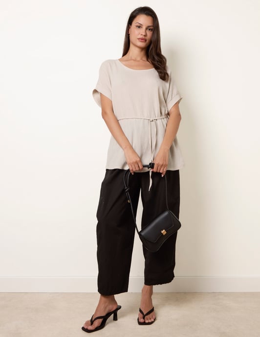 Belted Wide Sleeve Top - Image 2