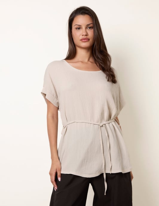 Belted Wide Sleeve Top - Image 3