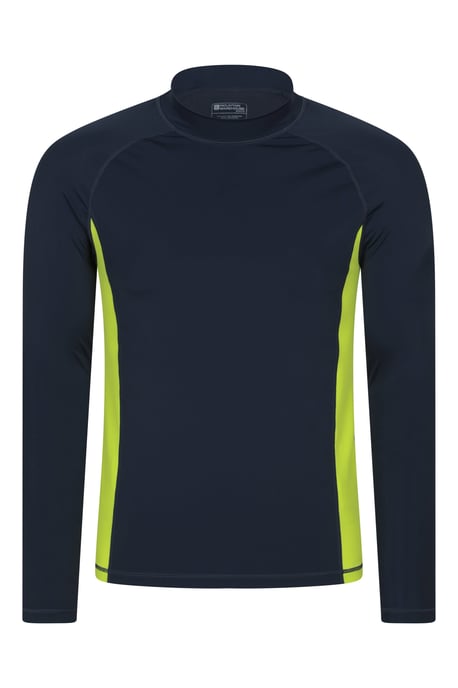 Men's Long Sleeve Rash Vest Sun Protection Quick Drying Swimwear Stretchy Beach Surf Top Yellow - Image 1