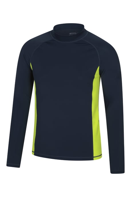 Men's Long Sleeve Rash Vest Sun Protection Quick Drying Swimwear Stretchy Beach Surf Top Yellow - Image 2