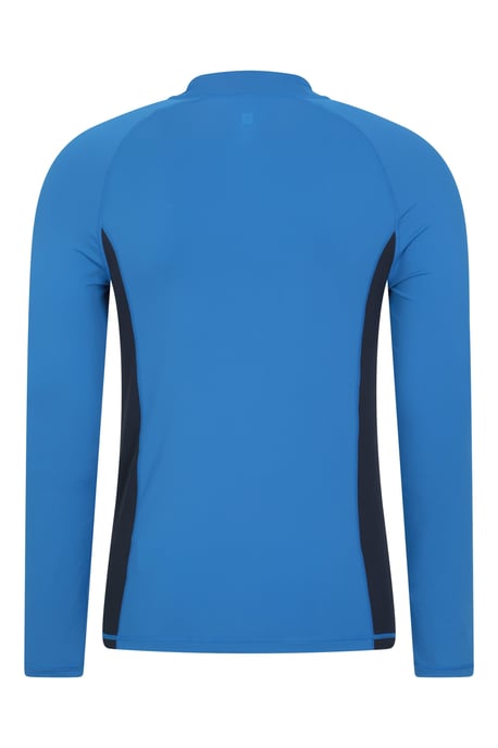 Men's Long Sleeve Rash Vest Sun Protection Quick Drying Swimwear Stretchy Beach Surf Top Medium Blue - Image 3
