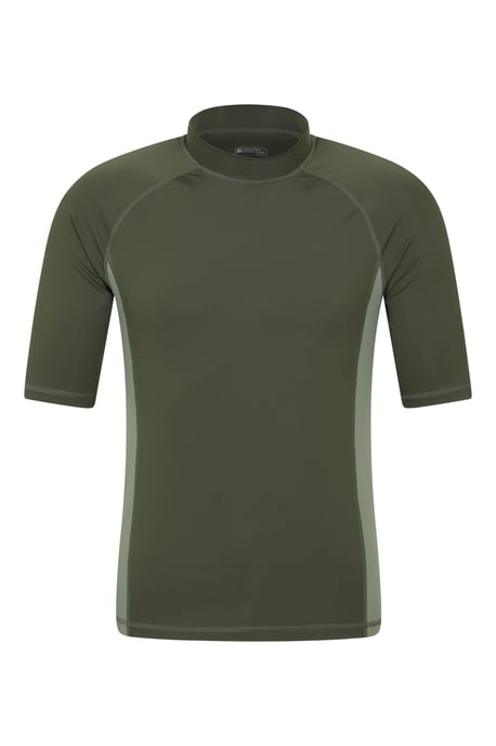 Men's UV Rash Vest Sun Protection Quick Drying Swimwear Stretchy Beach Surf Top Khaki - Image 6